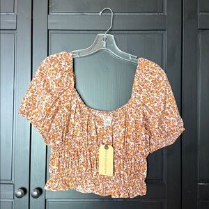 Floral Smocked Crop Top